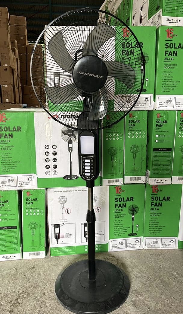 AC DC Solar Rechargeable Standing Fan